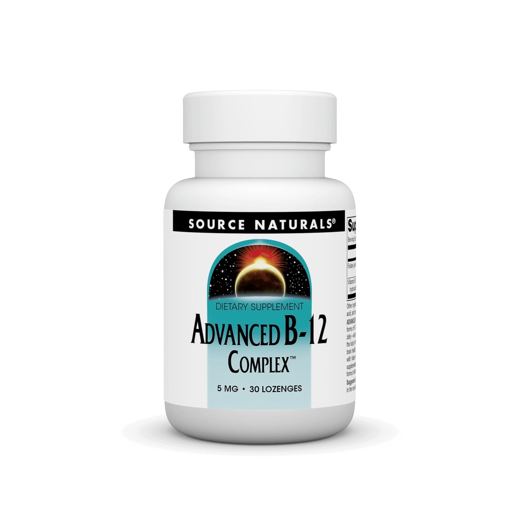Kilde Naturals Produkt Bilde Advanced B-12 Complex,Promotes normal folsyremetabolisme*, 5 MG - 30 Lozenges