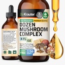 BIO KRAUTER Duzen Mushroom Tinktur - immunstøtte Supplement Drops - Fremmer Digestive & Kognitiv støtte - Ikke-GMO, flytende immunforsvar Formula - 4 fl.