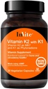 Inviter Helsevitamin K2 med K1 - Støtter bein og sirkulatorisk helse - vitamin K2 som MK7 og K1 og Phytonadion - 30 vegetariske kapsler (2-Pack)