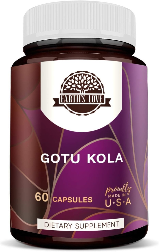 Jordens kjærlighet - Gotu Kola 60 kapsler, 500 mg, Gotu Kola (Centella Asiatica) Tørket urt (60 kapsler)