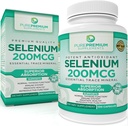 PurePremium Selenium 200mcg Supplement - L Selenometionin Essential Mineral - Daglig støtte for normal Thyroid, immunsystem - 3 måneders forsyning - 100 kapsler