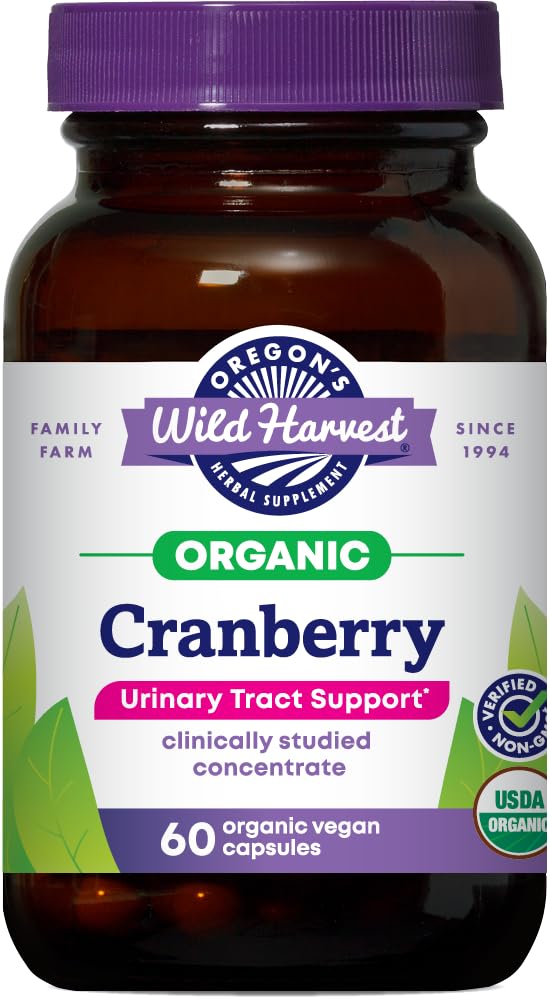 Oregons Wild Harvest Ikke-GMO Glutenfri Cranberry, organiske urte kosttilskudd, 60 greve