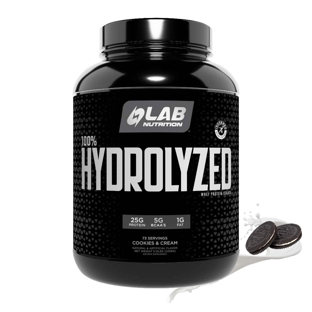 100% Hydrolysert Whey Protein Isolat (5 pund, informasjonskapsler og cream Flavor) 25gr protein, Bygg muskel, lean muskelvekst, lett dialyse, glutenfri, saltvannsfri, rask absorbering.