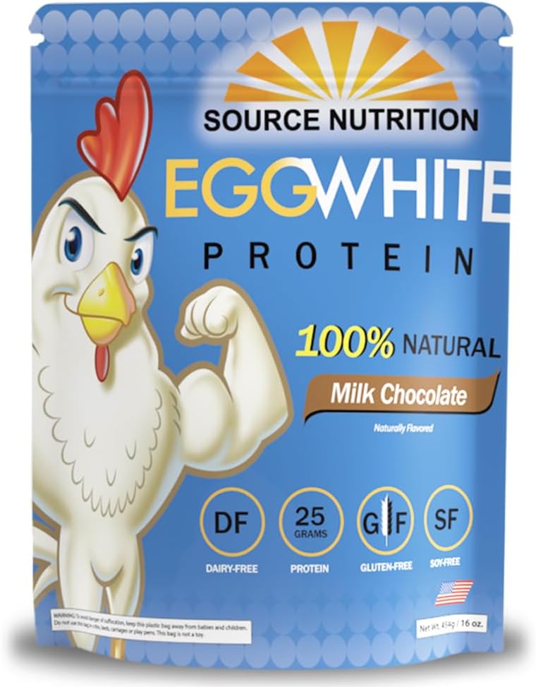 1 lb Egg Hvitt Protein pulver etter kilden ernæring - 25 gram Protein, Bygg Lean Muskel, Dairy Free - Melk Sjokolade