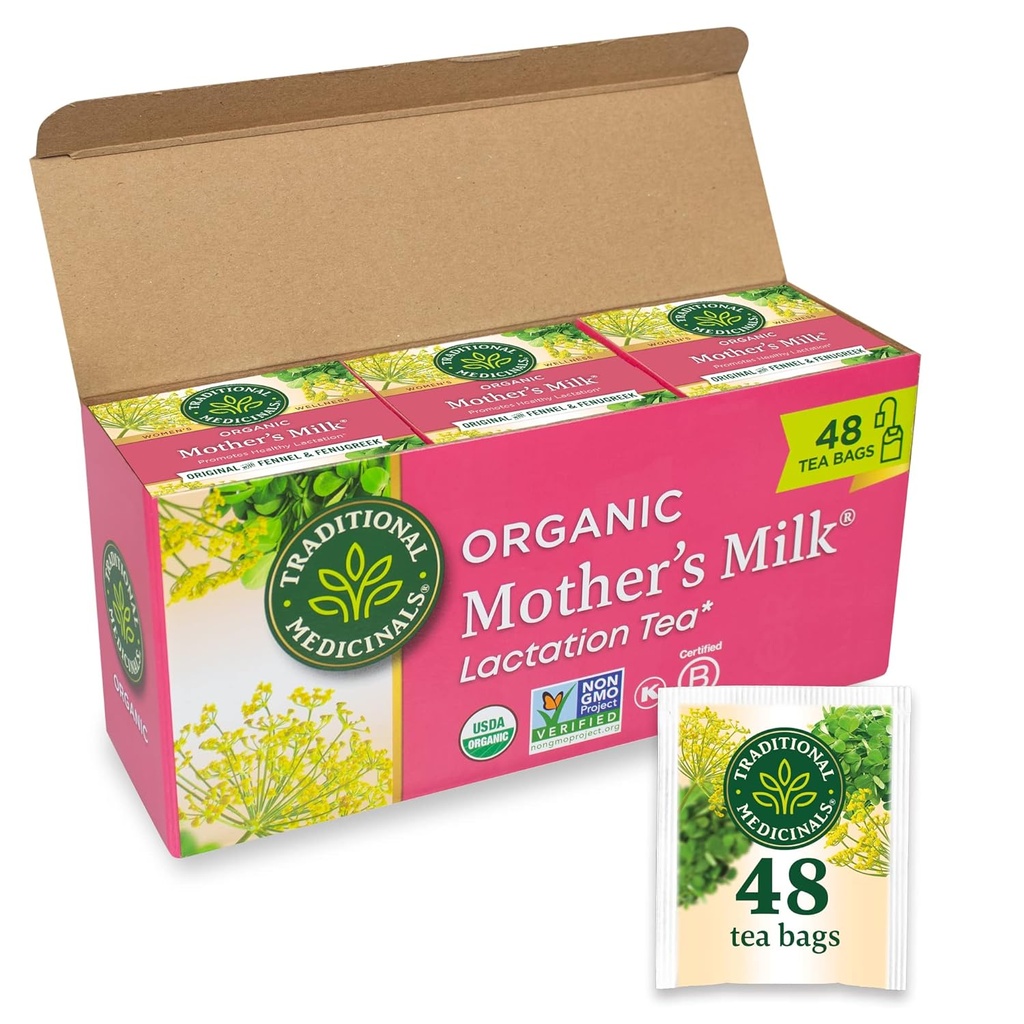 Tradisjonelle medisiner te, økologisk mors melk, fremmer sunn fraksjon, amming støtte, 48 teposer (3 pakke)