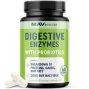 Enzimas Digestivas con Probióticos | Salud Digestiva para Mujeres y Hombres | Mezcla de Enzimas de 400 mg con Cepas Probióticas para la Digestión y la Salud Intestinal | Vegetariano | 60 Cápsulas