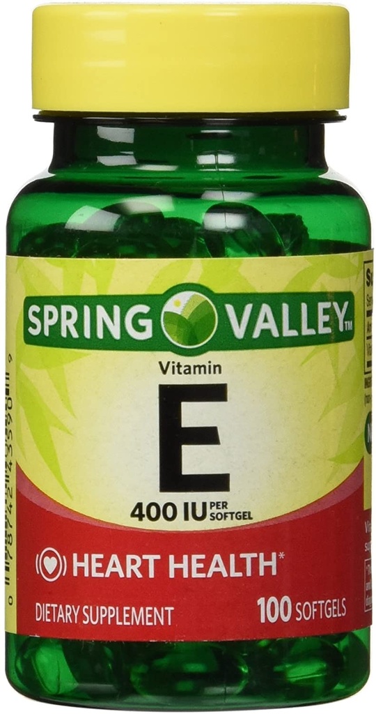 Spring Valley - Vitamin E 400 IU, Vannløselig, 100 Softgels