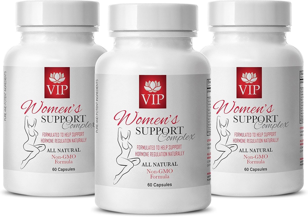 Hot Flashes Menopause Relief - Kvinners støttekompleks naturlig - Licorice Root Extract - 3 flaske (180 kapsler)