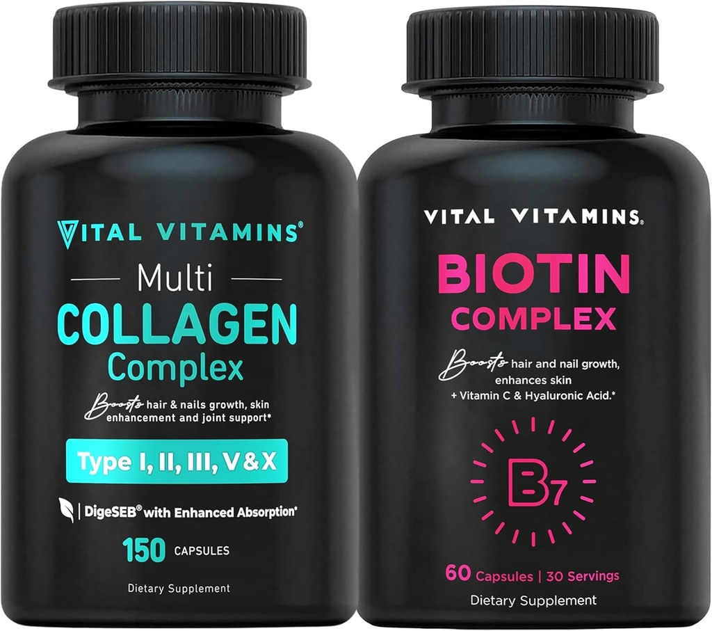 Vitale vitaminer Multi collagen piller + Biotin kompleks piller