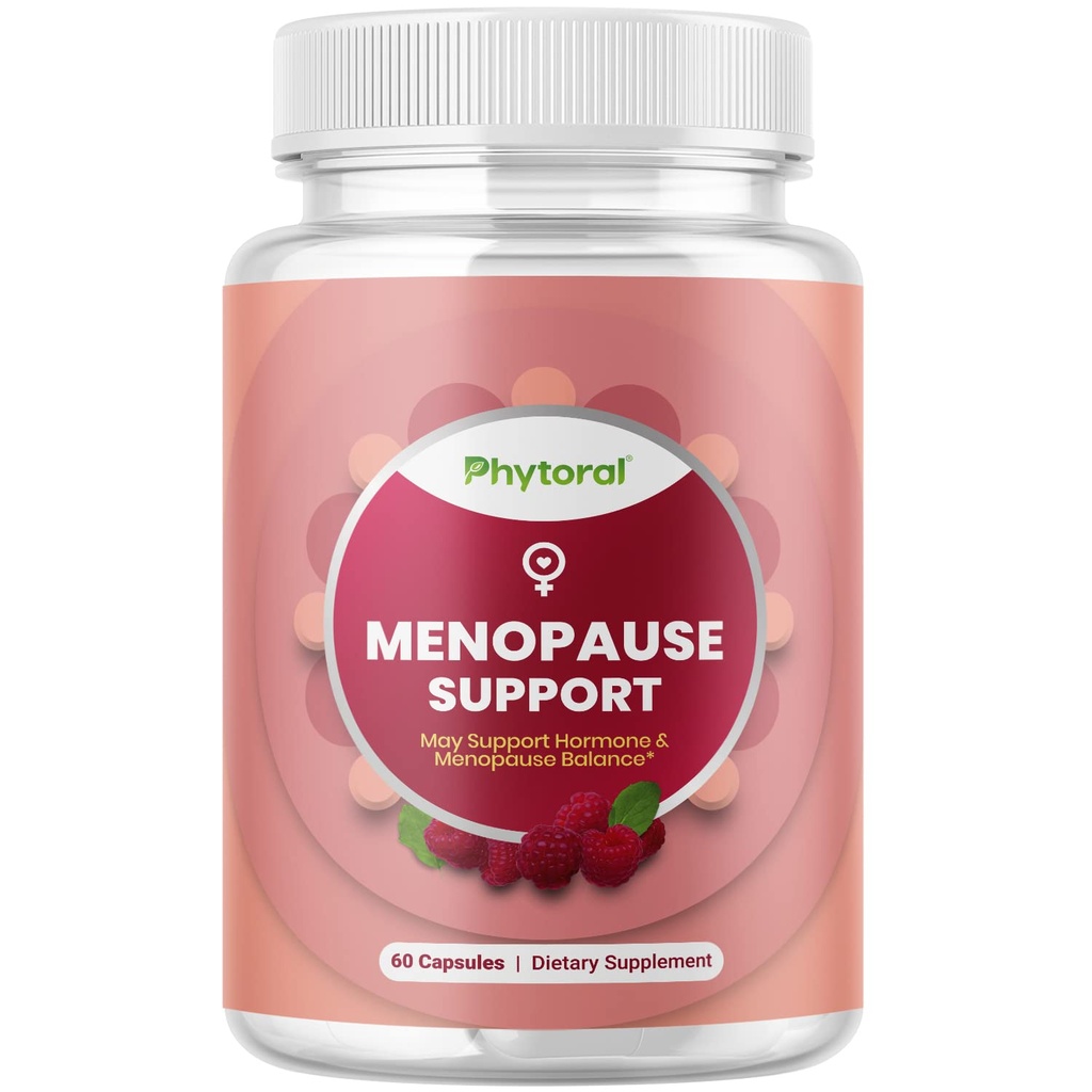 Phytoral Komplett Herbal Menopause Supplement for kvinner - Kvinne Hormone Balance Kapsler for natt Svette Hot Flashs & Mood Swings med Dong Quai, Chaste Berry & Black Cohosh Root - 60 Count Pack