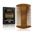 BRV MEN Beard & Mustache Comb, 100% naturlig Grønn Sandalwood, Pocket Beard Comb med bære saken, Tre Beard Comb for menn For alle typer og stiler av hår og beard