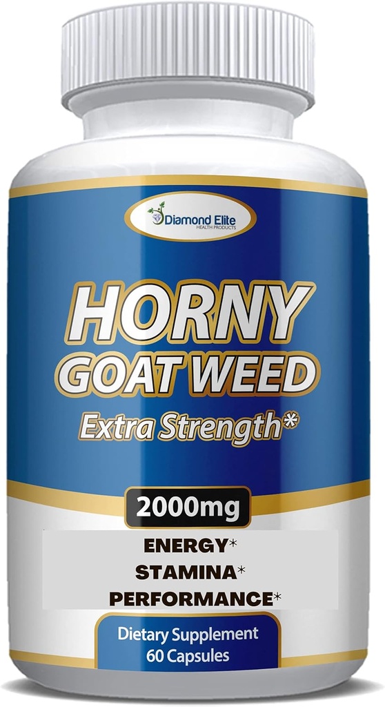 Ekstra Styrke Horny Goat Weed Extract - Energi, ytelse, & Stamina Booster- med Maca, L-Arginine, Tongkat Ali for menn og kvinner - 60 Kapsler