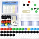 136pcs Økologisk kjemi Molekylær modell sett for student og lærer uorganisk og organisk akademisk kjemi utdanning 59 Atoms & 76 Links Bonds & 1 Link Atoms Remover