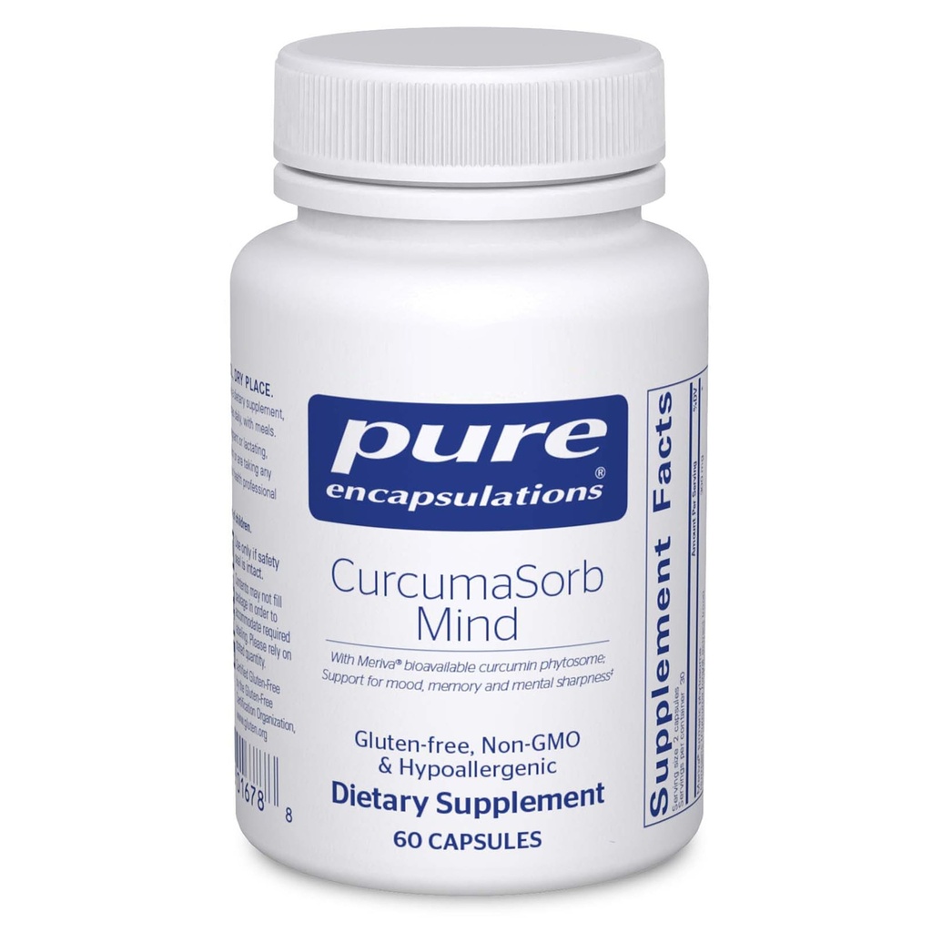 Ren innkapslinger CurcumaSorb Mind ® Supplement for å støtte hukommelse, skarphet og kognitiv funksjon*