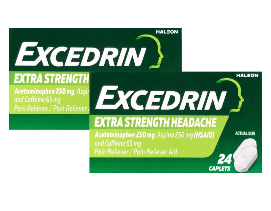 Excedrin ekstra styrke - 24 kapler, pakke med 2