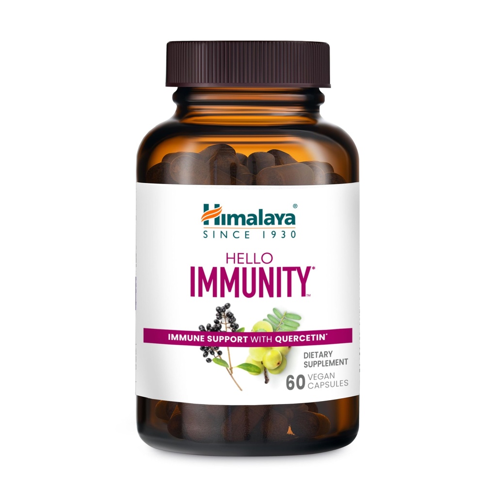 Himalaya Hei immunitet med Quercetin, 60 dagers forsyning - Herbal immunstøtte Supplement, Bioflavonoid og antioksidant for immunitet og daglig velvære - Vegansk, ikke-GMO, Glutenfri, 500 mg, 60 kapell