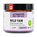 Autentisk organisk vill Yam rotbalanserende krem for kvinner med Premium Herbal Botanicals, Yam krem, Wild Yam hudpleie, alle ingredienser sertifisert Vegan (VEGAN Clary Blend)
