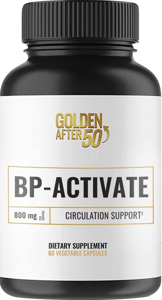 Golden Etter 50 BP-Activ - Nitric Oxid Supplement med essensielle aminosyrer - blodsirkulasjon og hjerte helse støtte Supplement - 60 kapsler - 800 mg L Arginine, AAKG, L Citrulline