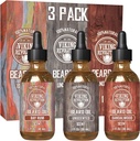 Vikingrevolusjon Beard Oil for menn 3 Pack - Naturlig Mens Beard Oil Variety Set 2 - Sandalwood, uscented og Bay Rum Scenter - Beard Conditioning og moisturizing for en sunn beard (3 Pack, 1oz)
