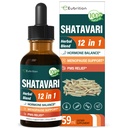 Shatavari (Shitabari) dråper for kvinner støtte Menopause Relief, Herbal Supplement for PMS Støtte, 12-i-1 Formula med Wild Yam, Vitex Berry Extract. 2oz