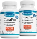 EuroMedica CuraPro - Antioksidant Supplement for hjerne og immun helse støtte - Diett Supplement med Curcumin & Turmeric Essential Oil - Herbal Liver Support - 60 Softgels, 2 Pack (120 Softgels)