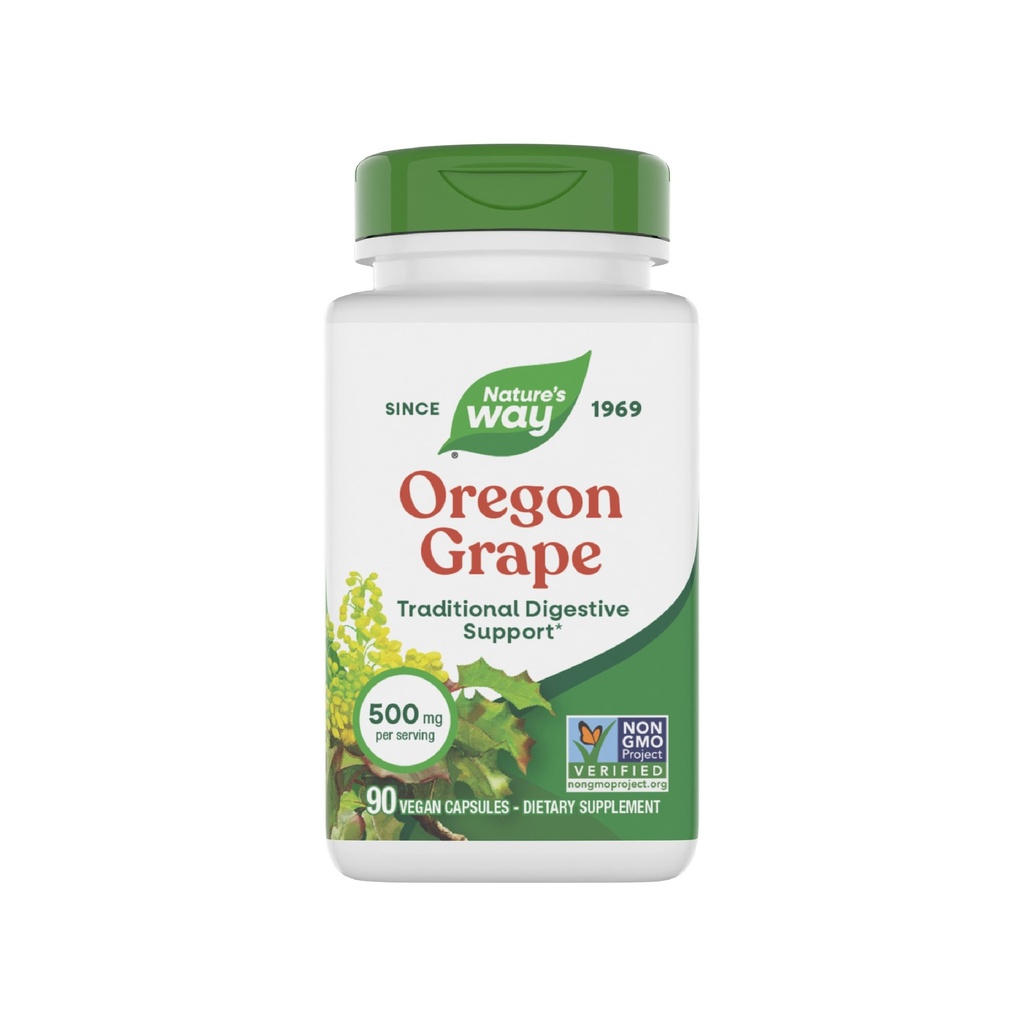 Naturens måte Oregon Grape, Tradisjonell Digestion Remedy* Supplement, 90 Vegansk kapsler