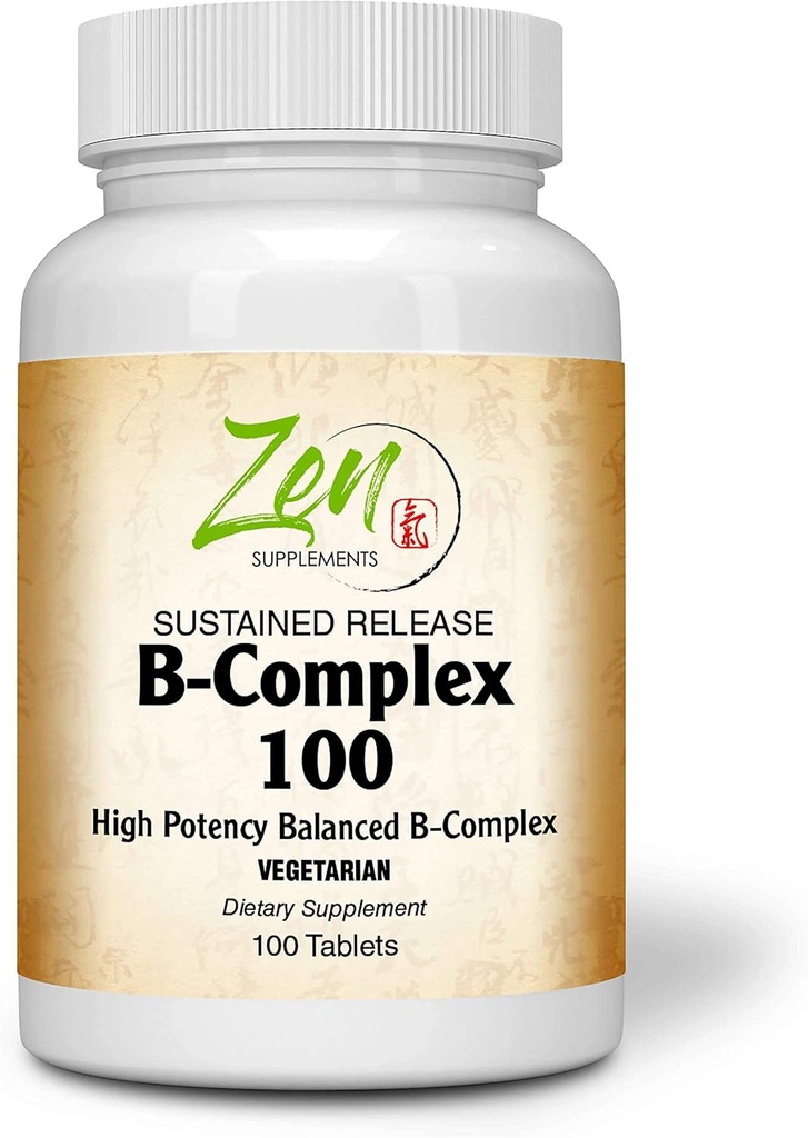 Komplett B-Complex Vitamin Supplement - B-vitamin Supplement Kompleks med Folic Acid, Biotin, Inositol - For Immun & Cardio Helse, Energimetabolisme - 100 profylaktiske tabletter