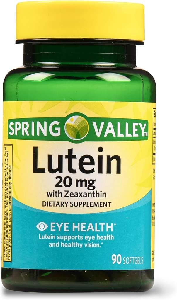 Spring Valley Lutein med Zeaxanthin kosttilskudd, 20 mg, 90 greve