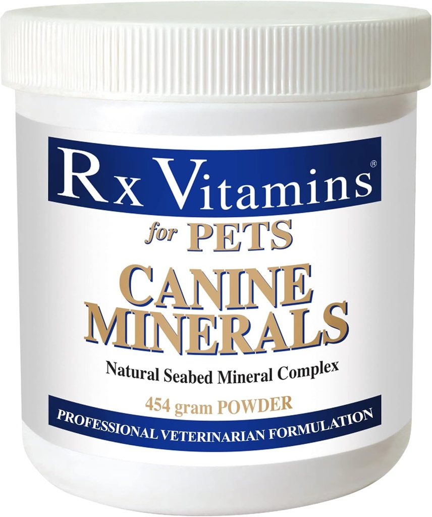 Rx Vitaminer Canine Minerals - Dog Kalsium Supplement Plus Magnesium & Kalium - Mineral pulver for hunder - Mineral Supplement for hunder 16 oz
