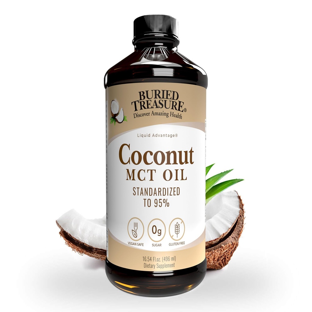 Begravet skatt MCT kokosolje, 16.54 Fl Oz (pakke med 1)