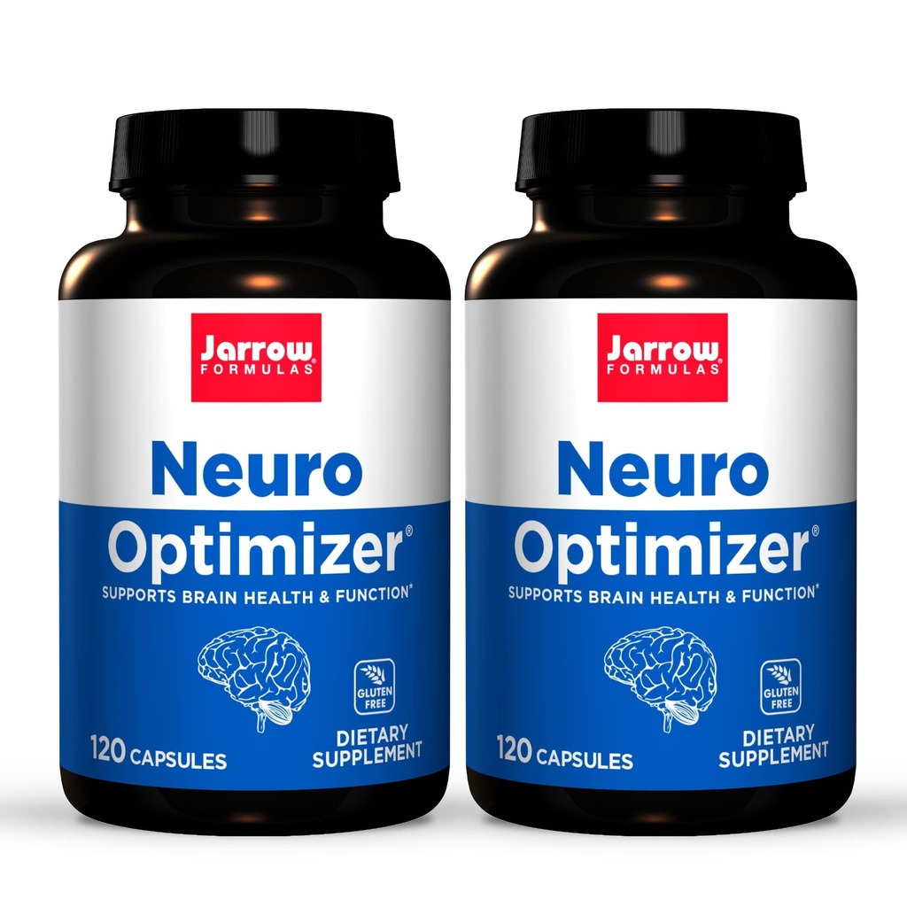 Jarrow Formler Neuro Optimizer - 120 Kapsler, Pakke med 2 - Brain Helse & Antioksidant Støtte - Inkluderer 7 Neuro Nutrienter - Glutenfri - 60 Total Tjenester