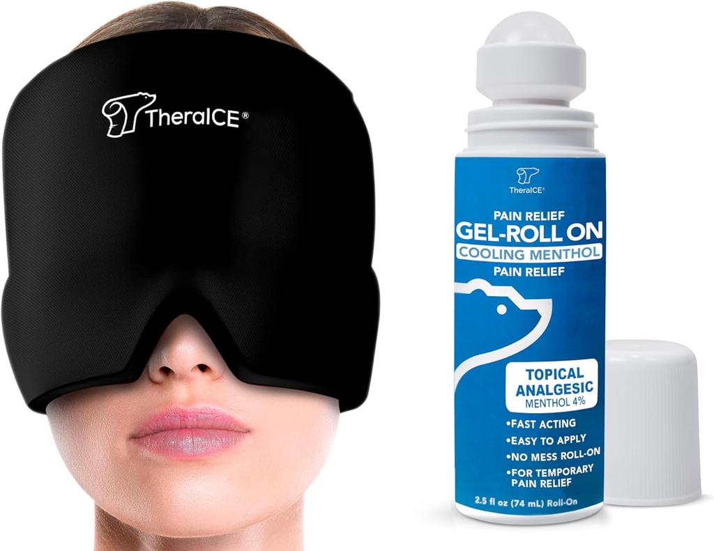 TheraICE Migraine Relief Cap og TheraICE Smerte Relief Roll På