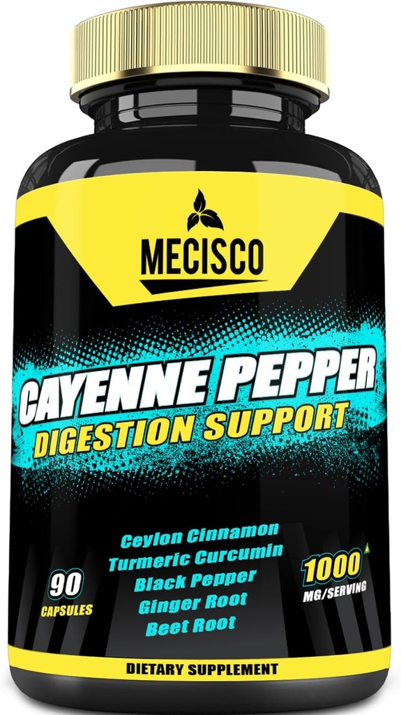 6in1 Cayenne Pepper Kapsler med Ginger Root, Beet Root og Svart Pepper og mer - 90 Kapsler