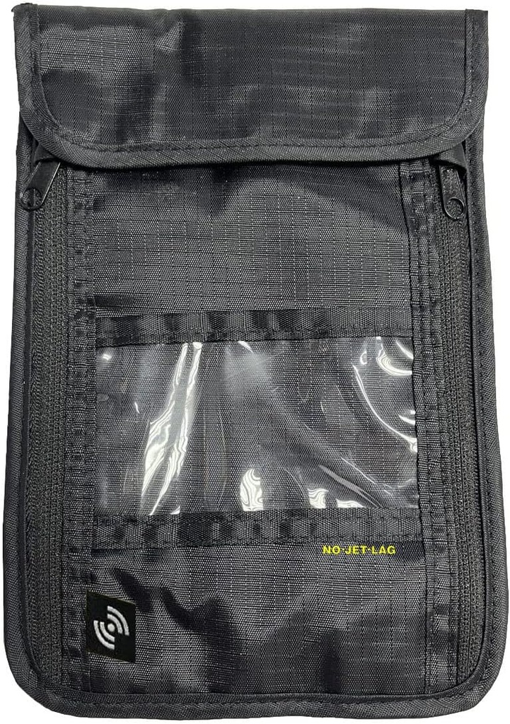 NO Jet Lag Travel Neck Pouch, Pass / Money Holder for reise med RFID Blokkering teknologi, Skjult reise Pouch for å beskytte kontanter, kredittkort, telefoner, reise Essential