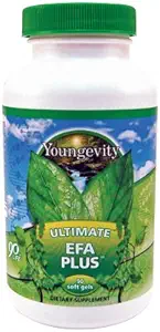 Youngevity Ultimate Efa Plus - essensielle fettsyrer, 90 myke geler - balansert fiskeolje formel for hjerte, hjerne, ledd, hud helse - Omega-3, Omega-6, Omega-9 Supplement for optimal helse støtte