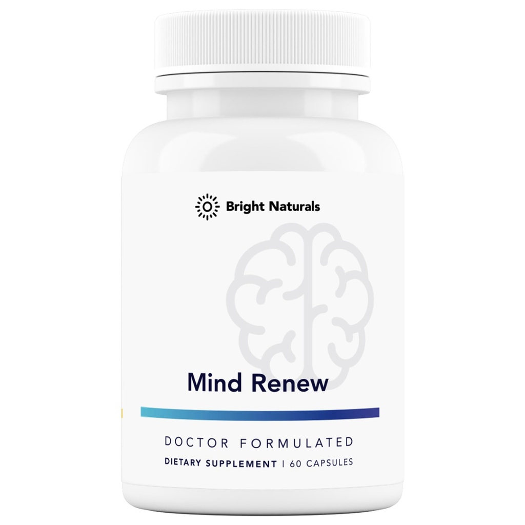 Mind Renew - Laget i USA - Brain Supplement for hukommelse og fokus - Støtte Vitalitet og energi, 60 kapsler