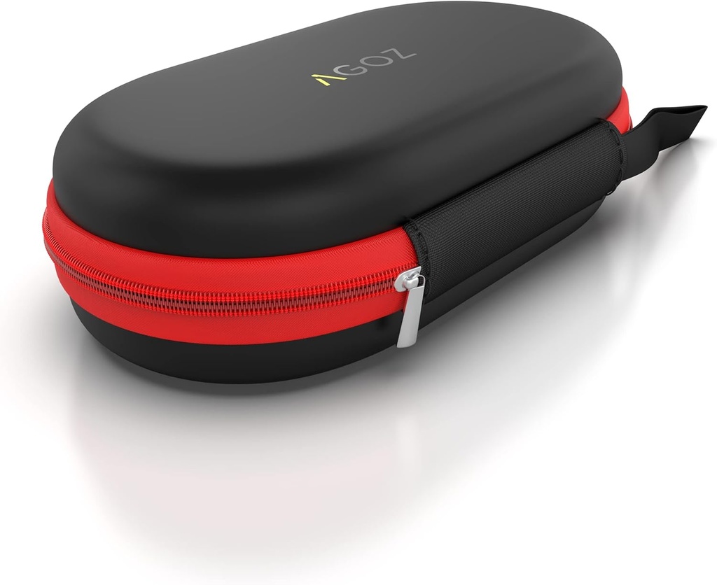 AGOZ Astma Inhaler Medisin Travel Case Pouch Deksel, Inhaler Holder med Zipper Lukking og Wrist Strap (svart/rød)