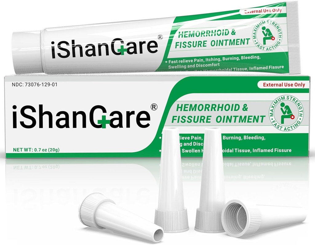 Hemorroide krem, hemorroide og fiskebehandling Ointment Extra styrke, lindring anal smerte, kløe, blødning, hevelse, Discomfort, naturlige urter raskt fungerende ingredienser, inneholder vitamin E
