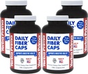 Yerba Prima Daily Fiber Caps - 180 Caps, (pakke med 4) - Oppløselig og uoppløselig diettfibertilskudd - Colon Cleanse - Gut Health - Vegansk, ikke-GMO, Glutenfri