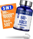 NAD + Supplement 1000mg & Niacin(Vitamin B3) 500mg, Nad Plus Boosting Supplement for kvinne og mann, Nicotinamid Riboside (NR) støtter anti-aldring, energi, hjerne, muskel, ikke-GMO, Glutenfri,74