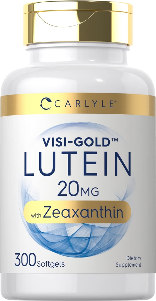 Carlyle Lutein og Zeaxanthin 20 mg | 300 Softgels | Øye Helse Vitaminer | Ikke-GMO & Glutenfri Supplement