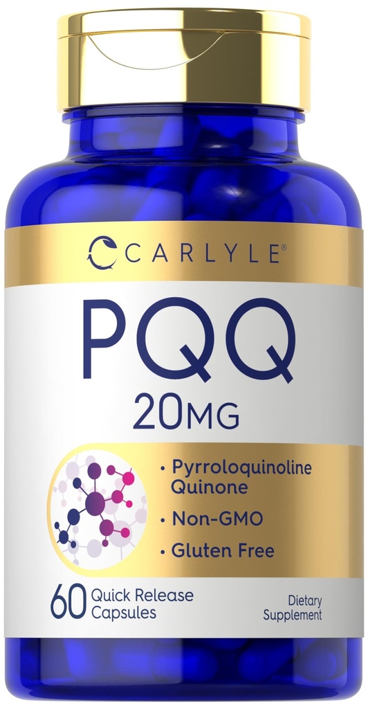 Carlyle PQQ Supplement 20 mg | 60 kapsler | Ikke-GMO og Glutenfri