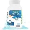 Wild Fish Oil Omega 3 - EPA / DHA - Burpless, Lemon Flavored Non-GMO, Gluten og soya gratis – 1200 mg per servering, 60 serveringer, 60 kapsler