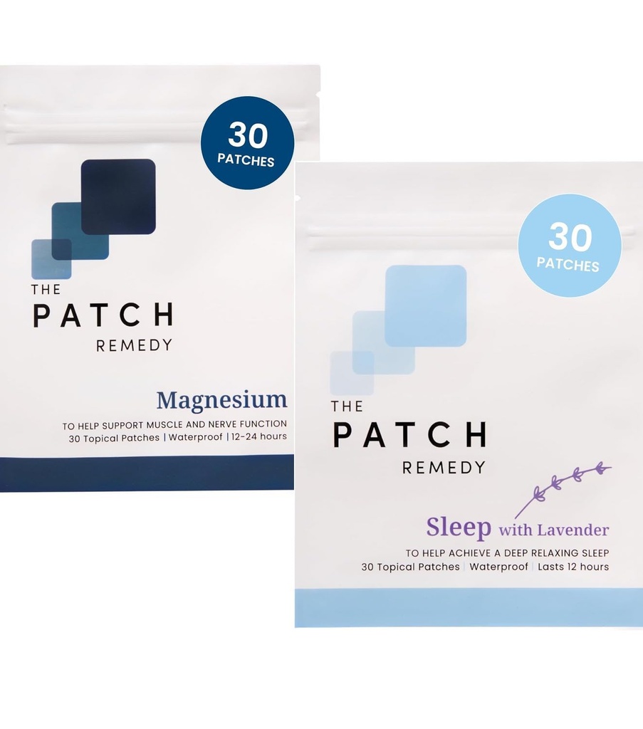 Patch Remedy Sleep & Recovery Bundle - (60 lapper) Essential Aften Relaxation & Muscle Recovery Kit med Sleep Lavender Patch & Magnesium Glycinate Patch