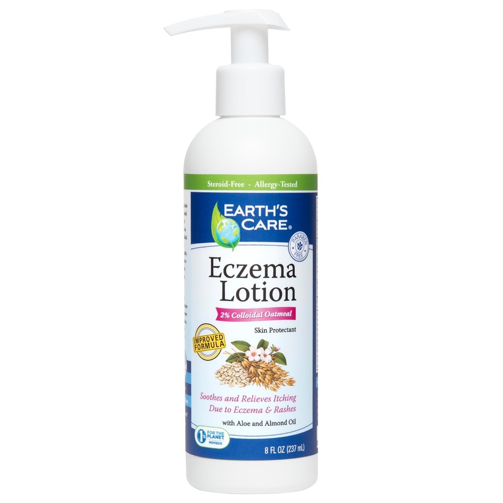 Jordas omsorg Eczema Lotion - naturlig lotion for Eczema - trygt og mildt Eczema Lotion for voksne og barn - 8 Fl OZ. (237 ml)