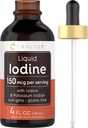 Carlyle Væske Iodine Drops 4 fl oz | 150 mcg | Iodid & Kalium jodid Supplement | Vegetarisk flytende Tinktur | Ikke-GMO, Glutenfri
