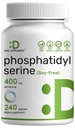 Fosfatidyserin Supplement, 400mg Servering, 240 kapsler – Soja Gratis Solflower Lecithin Kilde