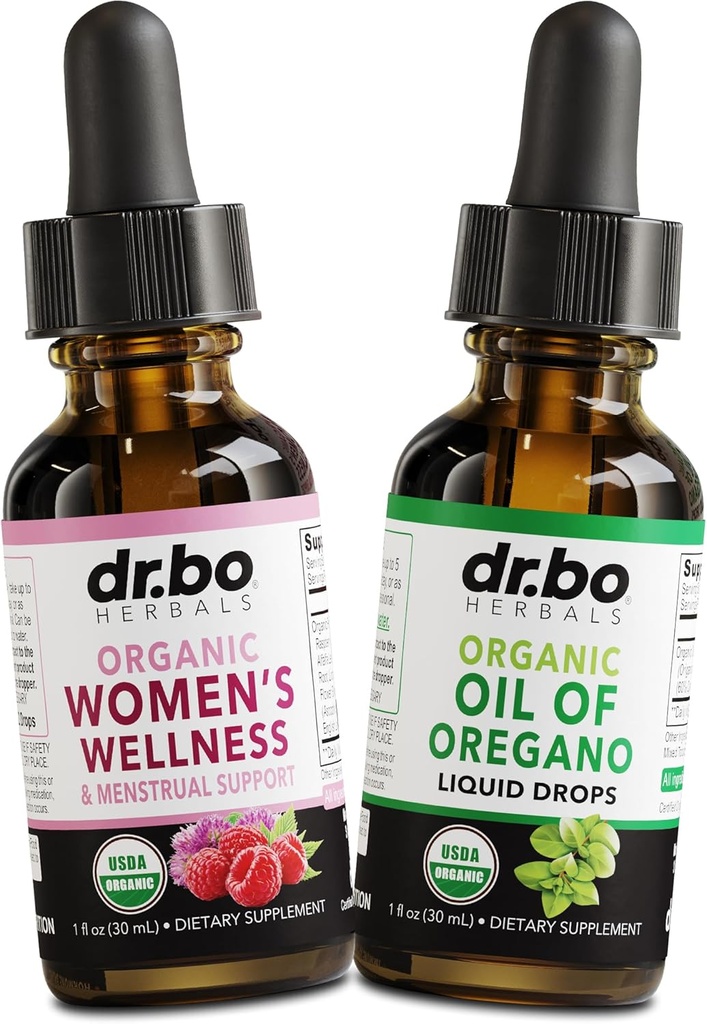 Hormon Balance for kvinner & Oregano olje organisk flytende dråper - Kvinners velvære organisk hormonal balanse & Menstruell Cramp periode støtte - olje av Oregano drops Tinktur ekstrakt rengjøring Detox