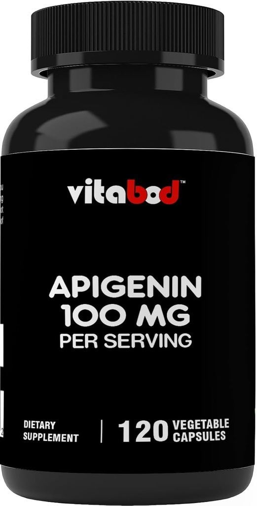 Apigenin 100mg per servering - 120 Grønnsaker Kapsler - Rå Plante Ekstrakt fra Kamille Blomster - Ikke Habit Forming - Aktive Bioflavonoider & Antioksidanter