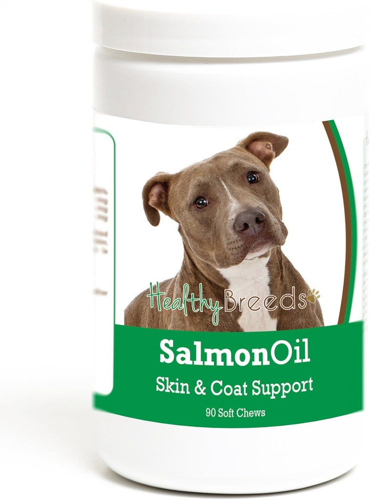 Sunn avler Pit Bull Salmon Olje Myk Chews 90 greve